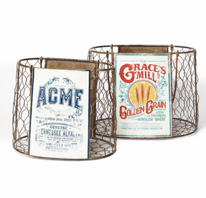 Vintage ACME Chicken Wire Basket